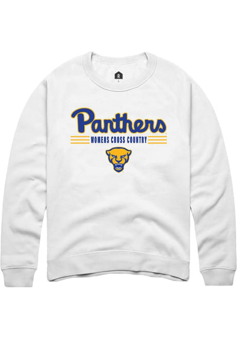 Mens Pitt Panthers White Rally Womens Cross Country Crew Sweatshirt