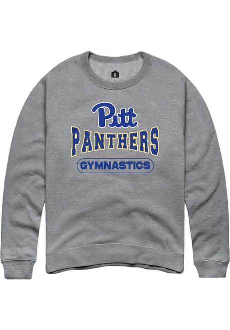 Mens Pitt Panthers Grey Rally Gymnastics Wordmark Crew Sweatshirt