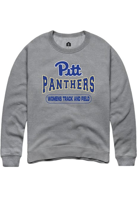 Mens Pitt Panthers Grey Rally Womens Track and Field Wordmark Crew Sweatshirt