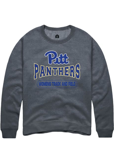 Mens Pitt Panthers Charcoal Rally Womens Track and Field Wordmark Crew Sweatshirt