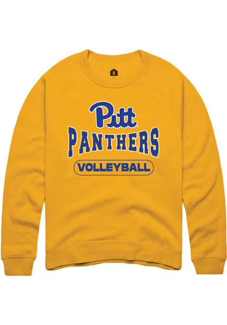 Mens Pitt Panthers Gold Rally Volleyball Crew Sweatshirt