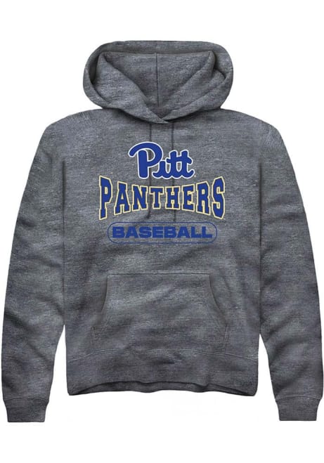 Mens Pitt Panthers Charcoal Rally Baseball Wordmark Hooded Sweatshirt