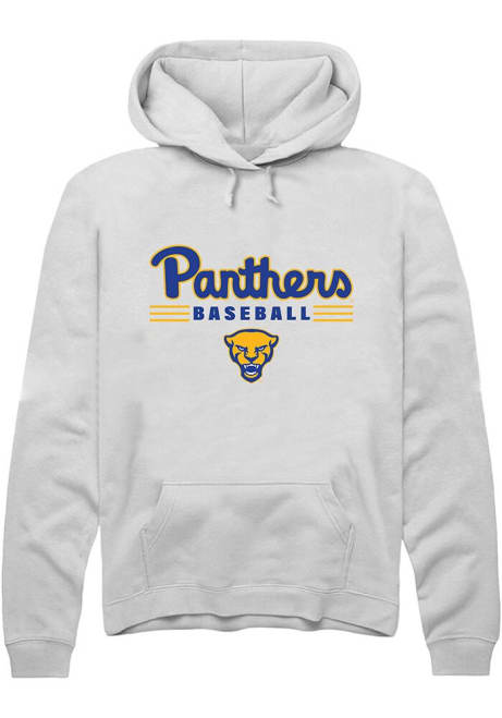 Mens Pitt Panthers White Rally Baseball Hooded Sweatshirt