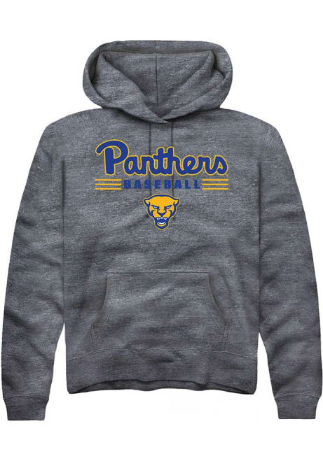 Mens Pitt Panthers Charcoal Rally Baseball Hooded Sweatshirt