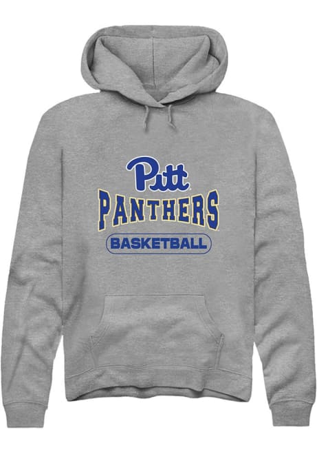 Mens Pitt Panthers Grey Rally Basketball Wordmark Hooded Sweatshirt