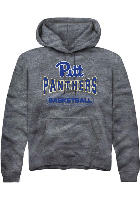 Mens Pitt Panthers Charcoal Rally Basketball Wordmark Hooded Sweatshirt