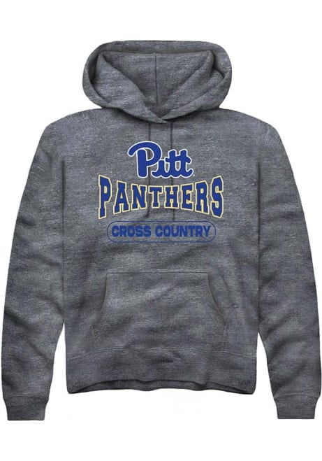 Mens Pitt Panthers Charcoal Rally Cross Country Wordmark Hooded Sweatshirt