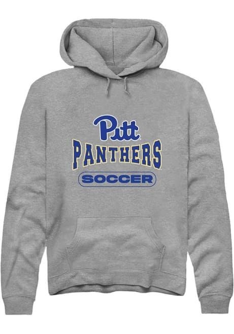 Mens Pitt Panthers Grey Rally Soccer Wordmark Hooded Sweatshirt