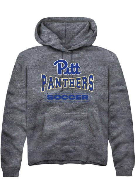 Mens Pitt Panthers Charcoal Rally Soccer Wordmark Hooded Sweatshirt