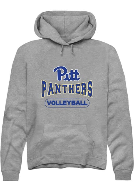 Mens Pitt Panthers Grey Rally Volleyball Wordmark Hooded Sweatshirt