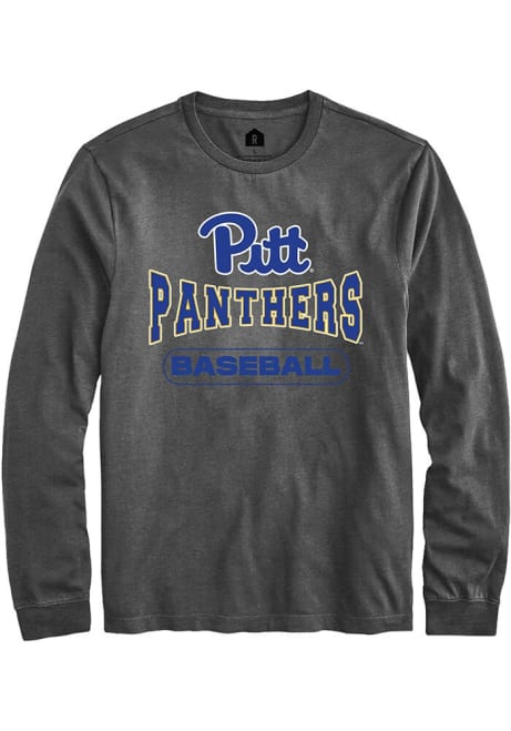 Mens Pitt Panthers Charcoal Rally Baseball Wordmark Tee