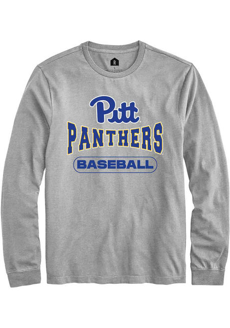 Mens Pitt Panthers Grey Rally Baseball Wordmark Tee