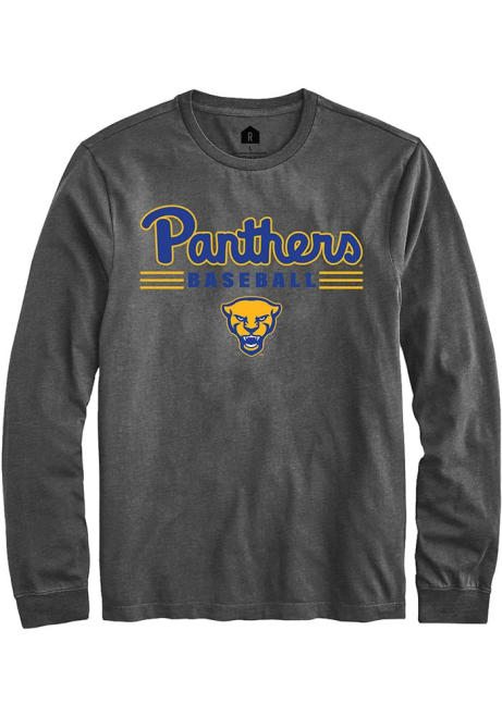 Mens Pitt Panthers Charcoal Rally Baseball Tee