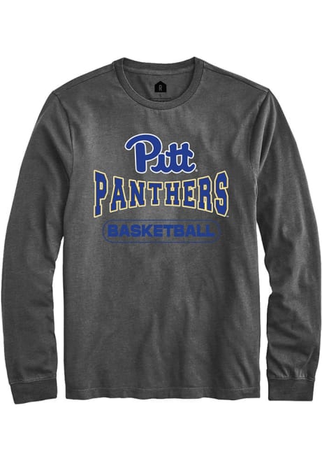 Mens Pitt Panthers Charcoal Rally Basketball Wordmark Tee