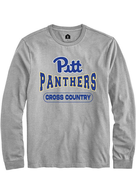 Mens Pitt Panthers Grey Rally Cross Country Wordmark Tee