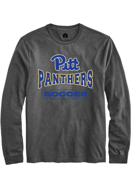 Mens Pitt Panthers Charcoal Rally Soccer Wordmark Tee