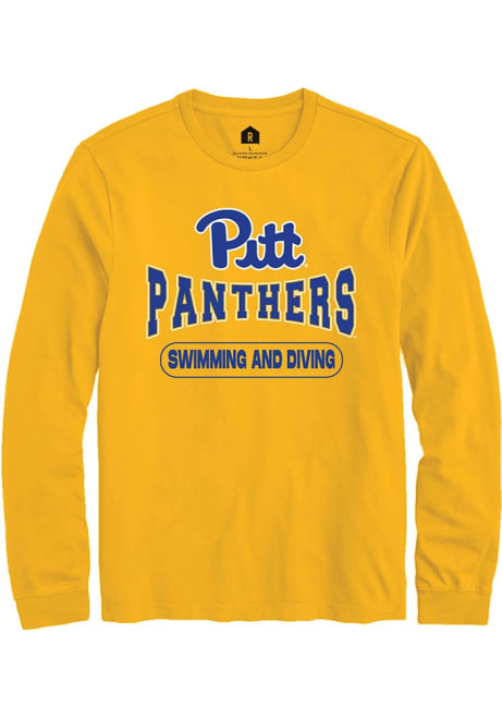 Mens Pitt Panthers Gold Rally Swimming and Diving Tee