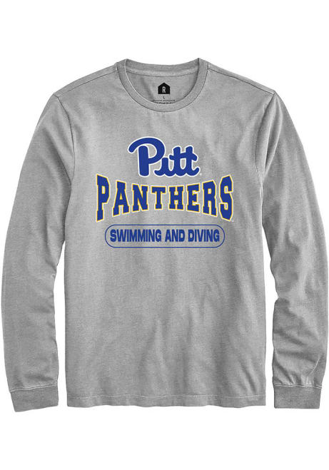 Mens Pitt Panthers Grey Rally Swimming & Diving Wordmark Tee