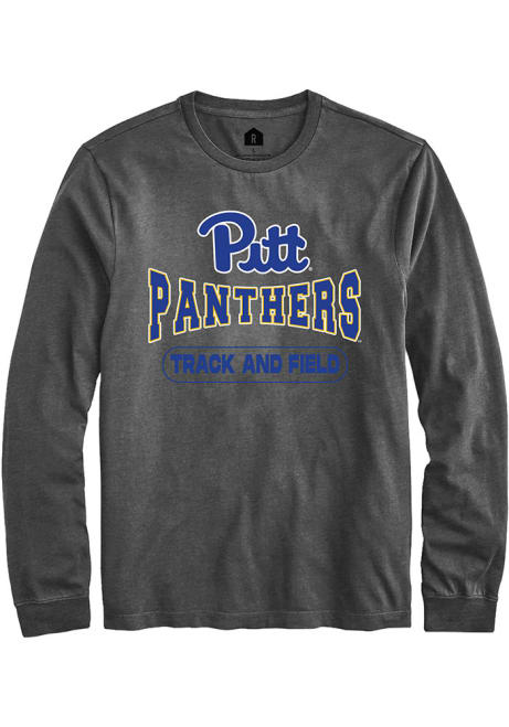 Mens Pitt Panthers Charcoal Rally Track and Field Wordmark Tee