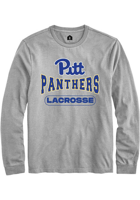 Mens Pitt Panthers Grey Rally Lacrosse Wordmark Tee