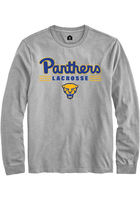 Mens Pitt Panthers Grey Rally Lacrosse Tee