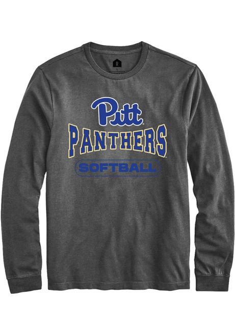 Mens Pitt Panthers Charcoal Rally Softball Wordmark Tee