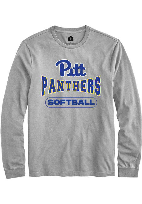 Mens Pitt Panthers Grey Rally Softball Wordmark Tee