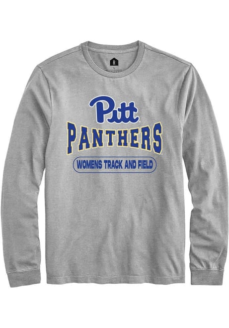 Mens Pitt Panthers Grey Rally Womens Track and Field Wordmark Tee