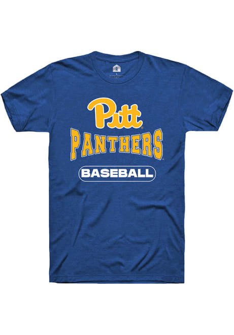 Pitt Panthers Blue Rally Baseball Short Sleeve T Shirt