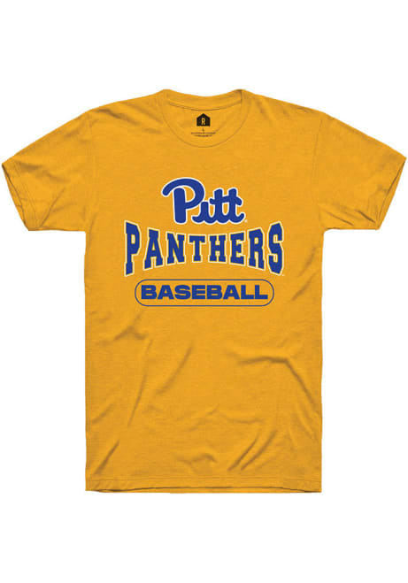 Pitt Panthers Gold Rally Baseball Short Sleeve T Shirt