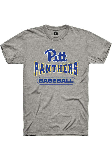 Pitt Panthers Grey Rally Baseball Wordmark Short Sleeve T Shirt