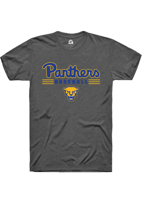 Pitt Panthers Charcoal Rally Baseball Short Sleeve T Shirt