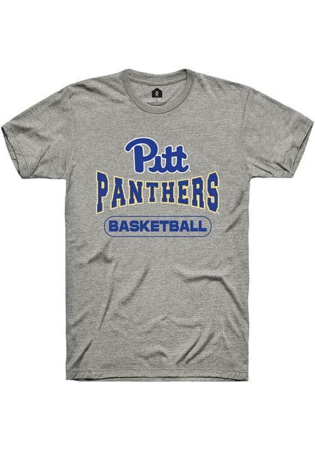 Pitt Panthers Grey Rally Basketball Wordmark Short Sleeve T Shirt