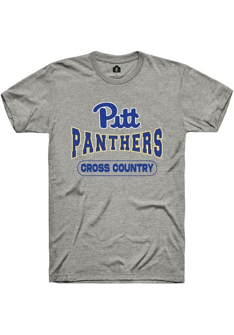 Pitt Panthers Grey Rally Cross Country Wordmark Short Sleeve T Shirt