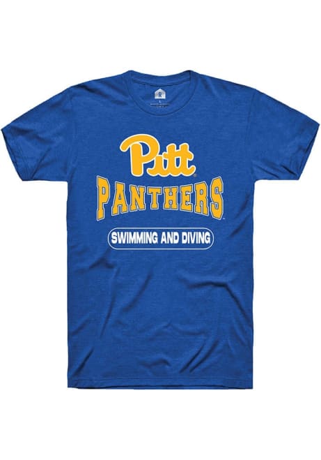 Pitt Panthers Blue Rally Swimming and Diving Wordmark Short Sleeve T Shirt