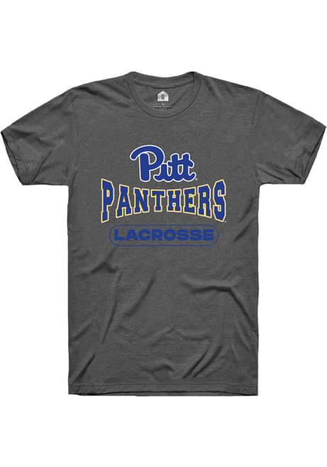 Pitt Panthers Charcoal Rally Lacrosse Wordmark Short Sleeve T Shirt