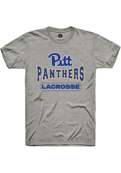 Pitt Panthers Grey Rally Lacrosse Wordmark Short Sleeve T Shirt