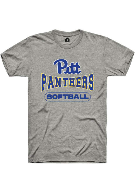 Pitt Panthers Grey Rally Softball Wordmark Short Sleeve T Shirt