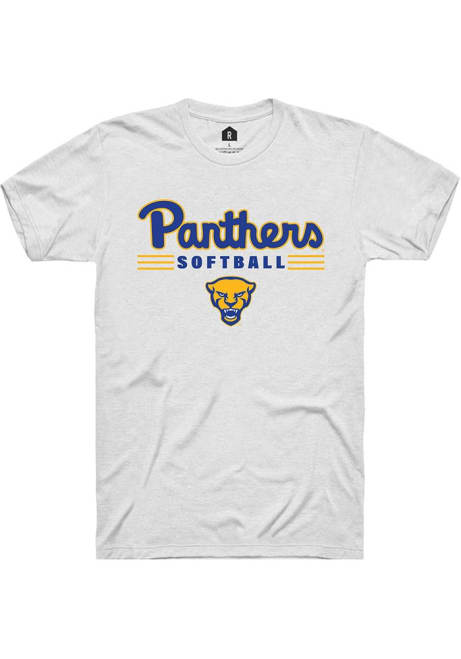 Pitt Panthers White Rally Softball Short Sleeve T Shirt