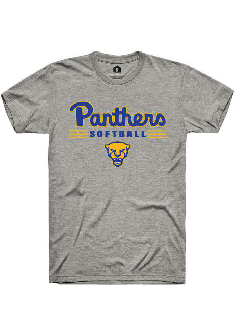 Pitt Panthers Grey Rally Softball Short Sleeve T Shirt