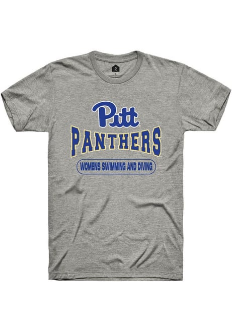 Pitt Panthers Grey Rally Womens Swimming & Diving Wordmark Short Sleeve T Shirt