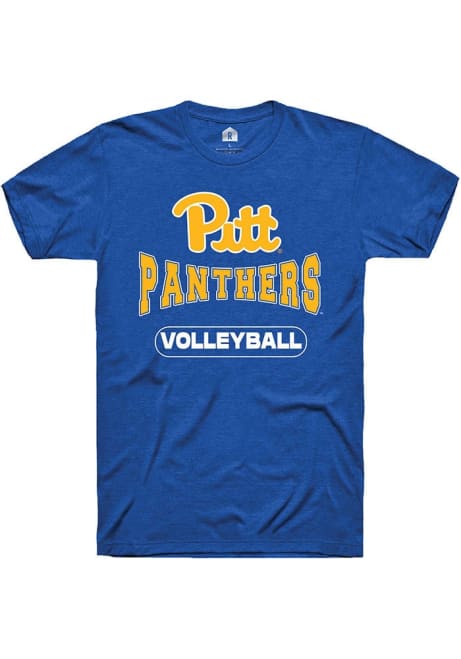 Pitt Panthers Blue Rally Volleyball Wordmark Short Sleeve T Shirt