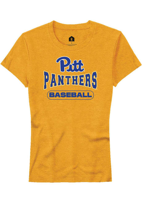 Pitt Panthers Gold Rally Baseball Short Sleeve T-Shirt