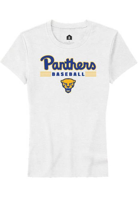 Pitt Panthers White Rally Baseball Short Sleeve T-Shirt