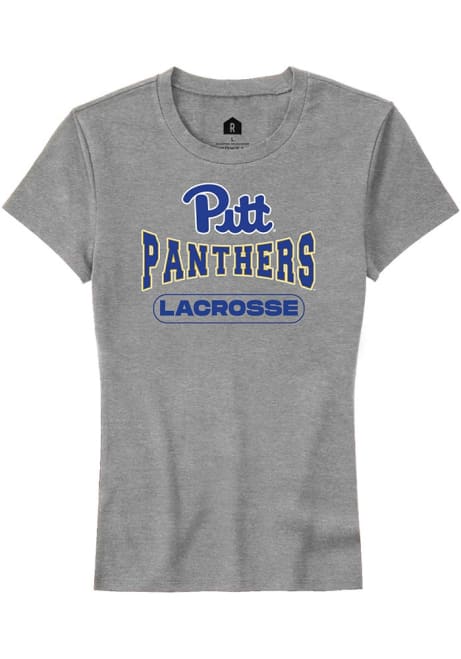 Pitt Panthers Grey Rally Lacrosse Wordmark Short Sleeve T-Shirt