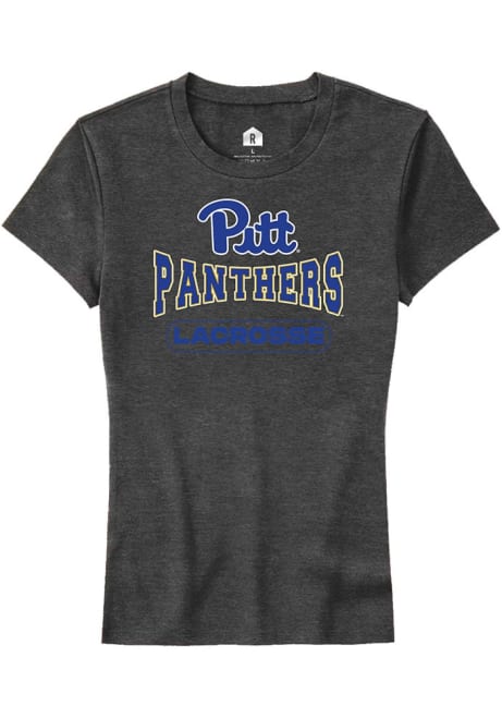 Pitt Panthers Charcoal Rally Lacrosse Wordmark Short Sleeve T-Shirt