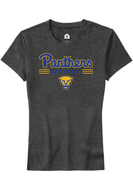 Pitt Panthers Charcoal Rally Softball Short Sleeve T-Shirt