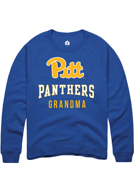 Mens Pitt Panthers Blue Rally Grandma Crew Sweatshirt