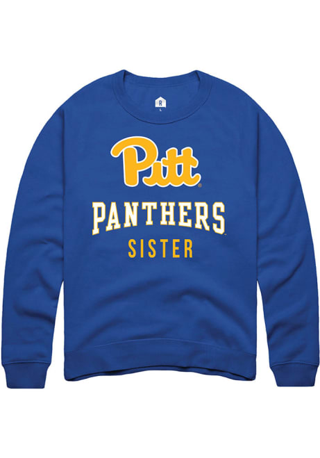 Mens Pitt Panthers Blue Rally Sister Crew Sweatshirt