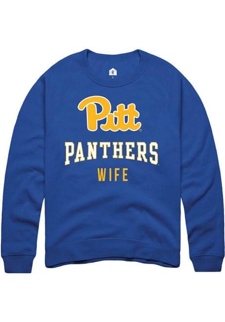 Mens Pitt Panthers Blue Rally Wife Crew Sweatshirt